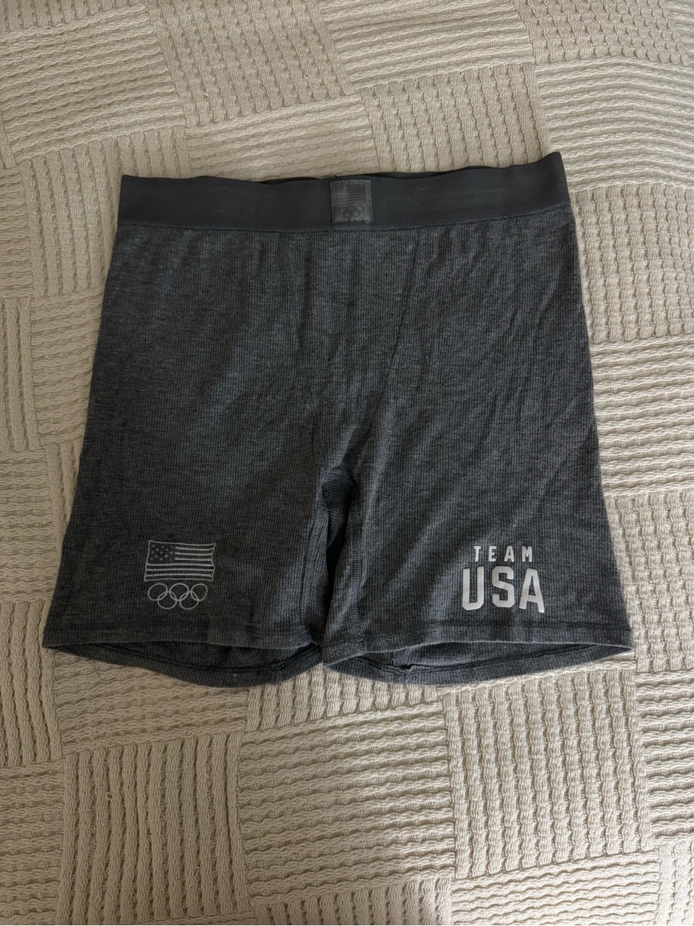 SKIMS Team USA Charcoal Gray Bike Shorts